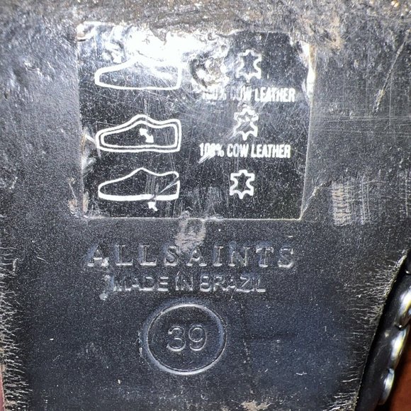 ALL SAINTS Yannis Leather Open Back Black Booties Women US Size 8.5 Retail $415 - Picture 6 of 10